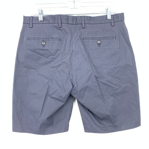 Reiss Wicket Modern Fit Cotton Blend Chino Shorts Mens Sz 32 Blue Gray 9" Inseam - Picture 2 of 6